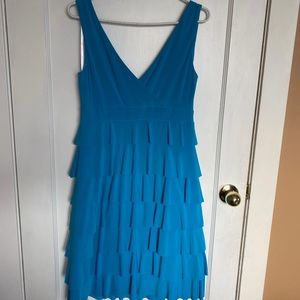 Frank Lyman Ruffled Cocktail  Blue Dress Size 12